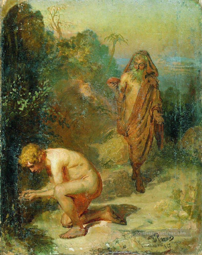 Diogène et le garçon 1867 Ilya Repin Peintures à l'huile